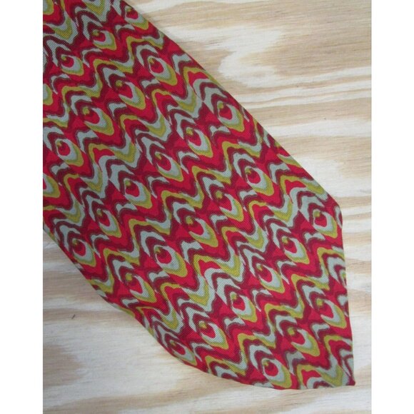 Christian Dior Neck Tie Red Silk Formal Business Designer Colorful - Picture 1 of 7